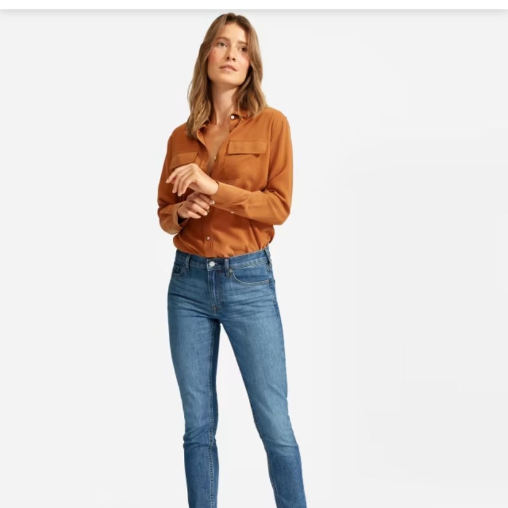 EVERLANE  mid rise slim fit skinny dark wash denim jeans Women's SIZE 26